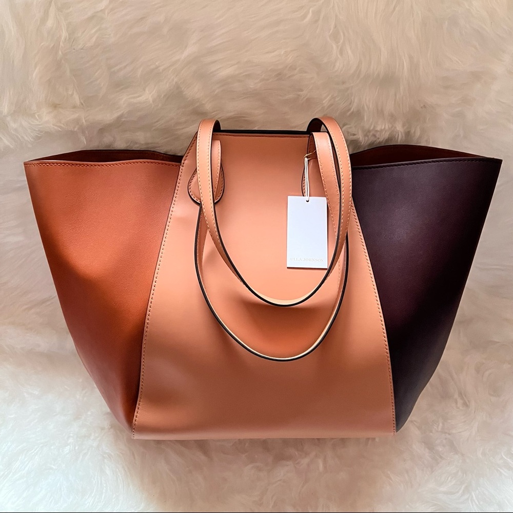 New! Last One! ULLA JOHNSON Imogen Carryall Color Block Tassel Leather Tote - Picture 7 of 14